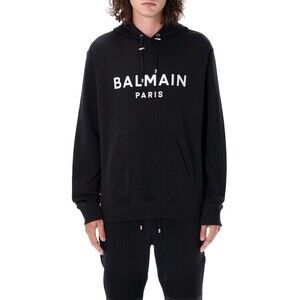 Balmain Black Cotton Logo Hoodie - NWT